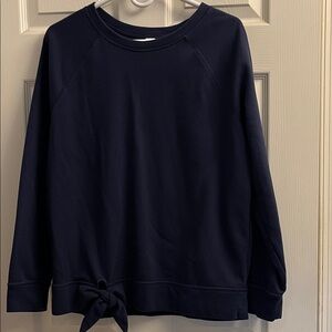 Old Navy Dark Blue Crew Neck Sweatshirt with Knot Detail Large